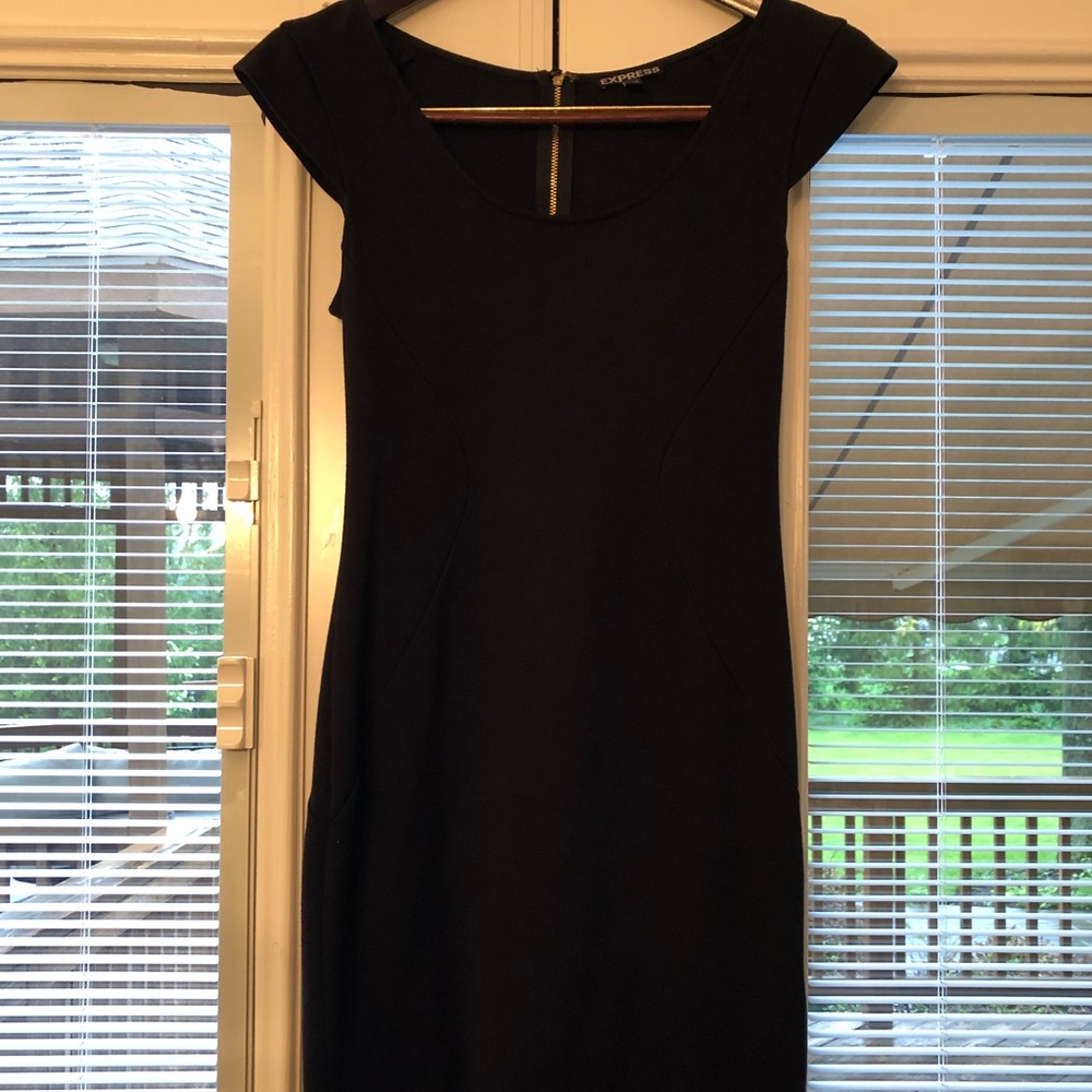 Little Black Dress, Express, Zipper Back